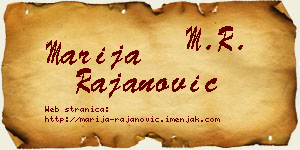 Marija Rajanović vizit kartica